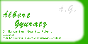 albert gyuratz business card
